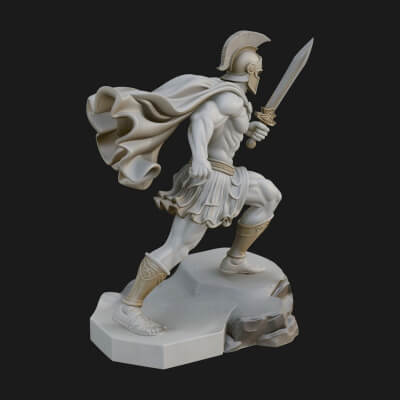 Greek Hoplite Warrior Statue Design 34 3D Print Model
