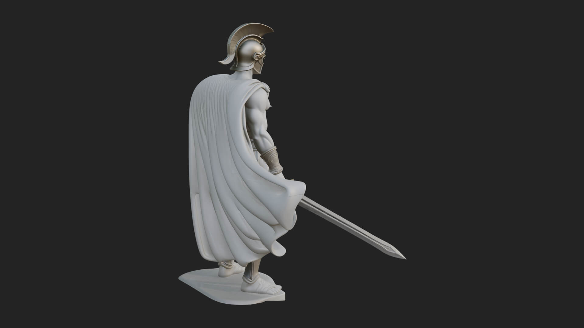 Greek Hoplite Warrior Statue Design 35 3D Print Model 3D Model