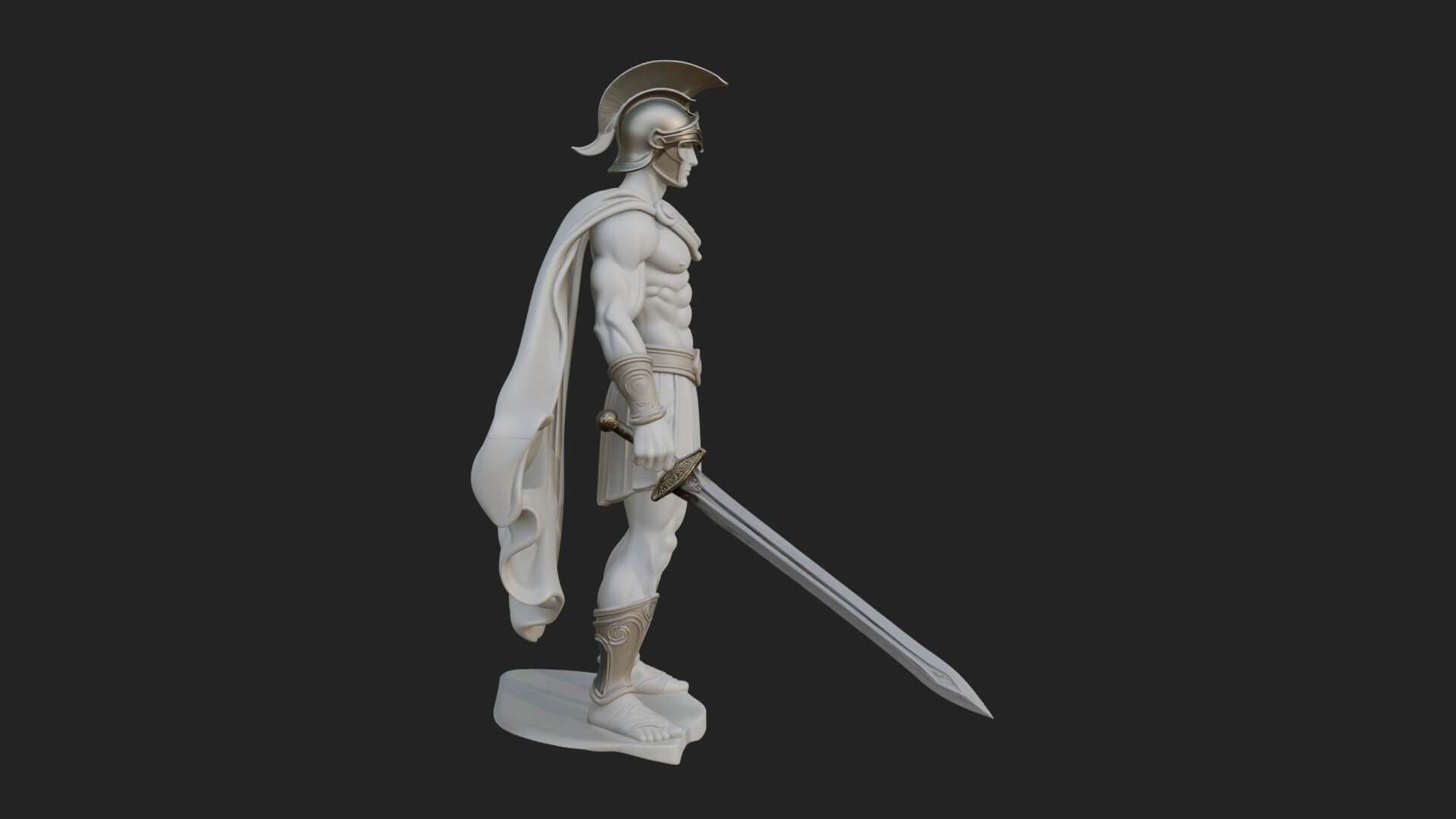 Greek Hoplite Warrior Statue Design 35 3D Print Model 3D Model