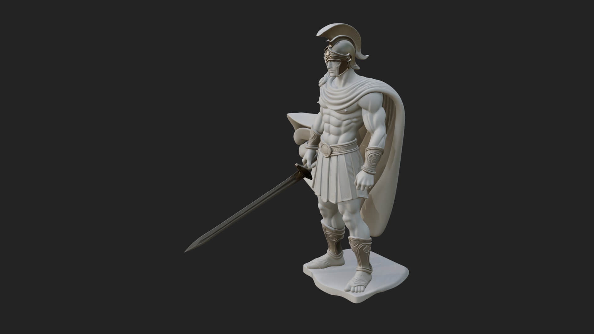 Greek Hoplite Warrior Statue Design 35 3D Print Model 3D Model