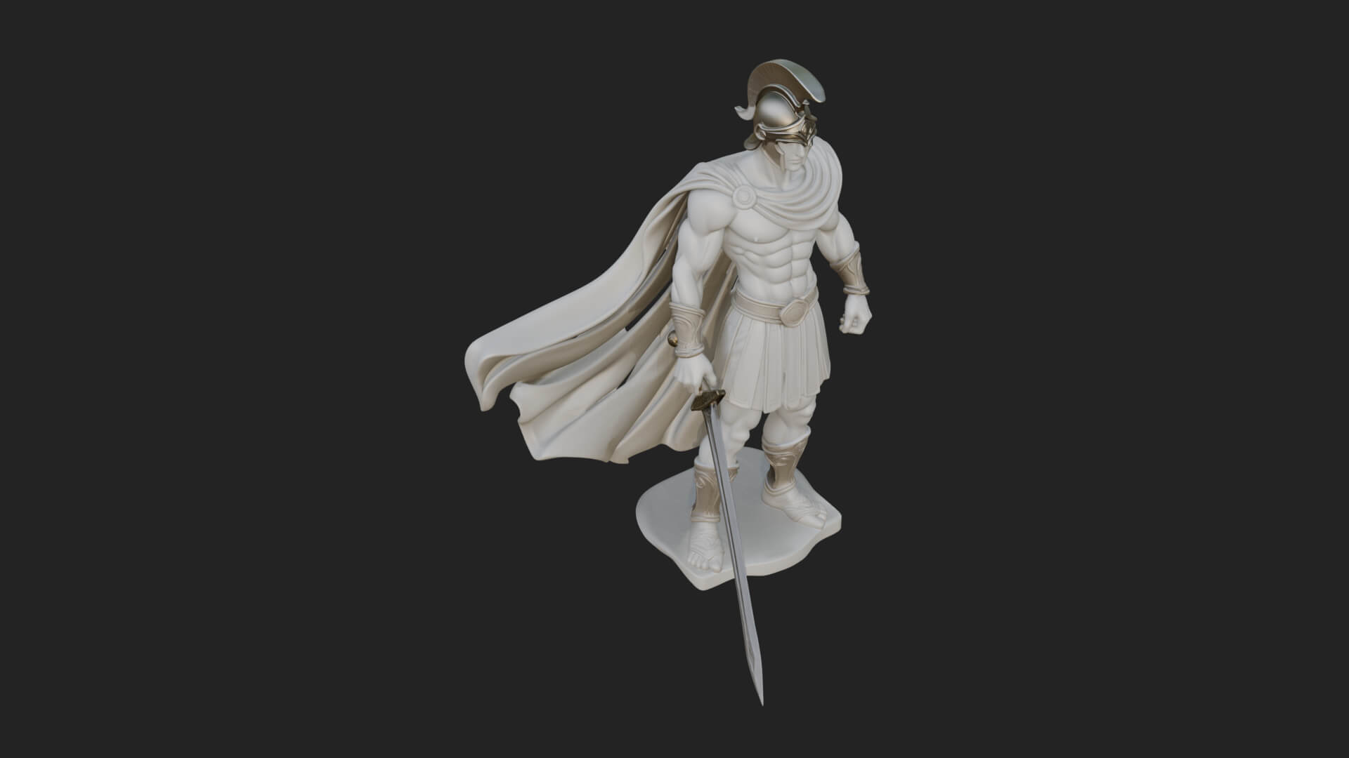 Greek Hoplite Warrior Statue Design 35 3D Print Model 3D Model