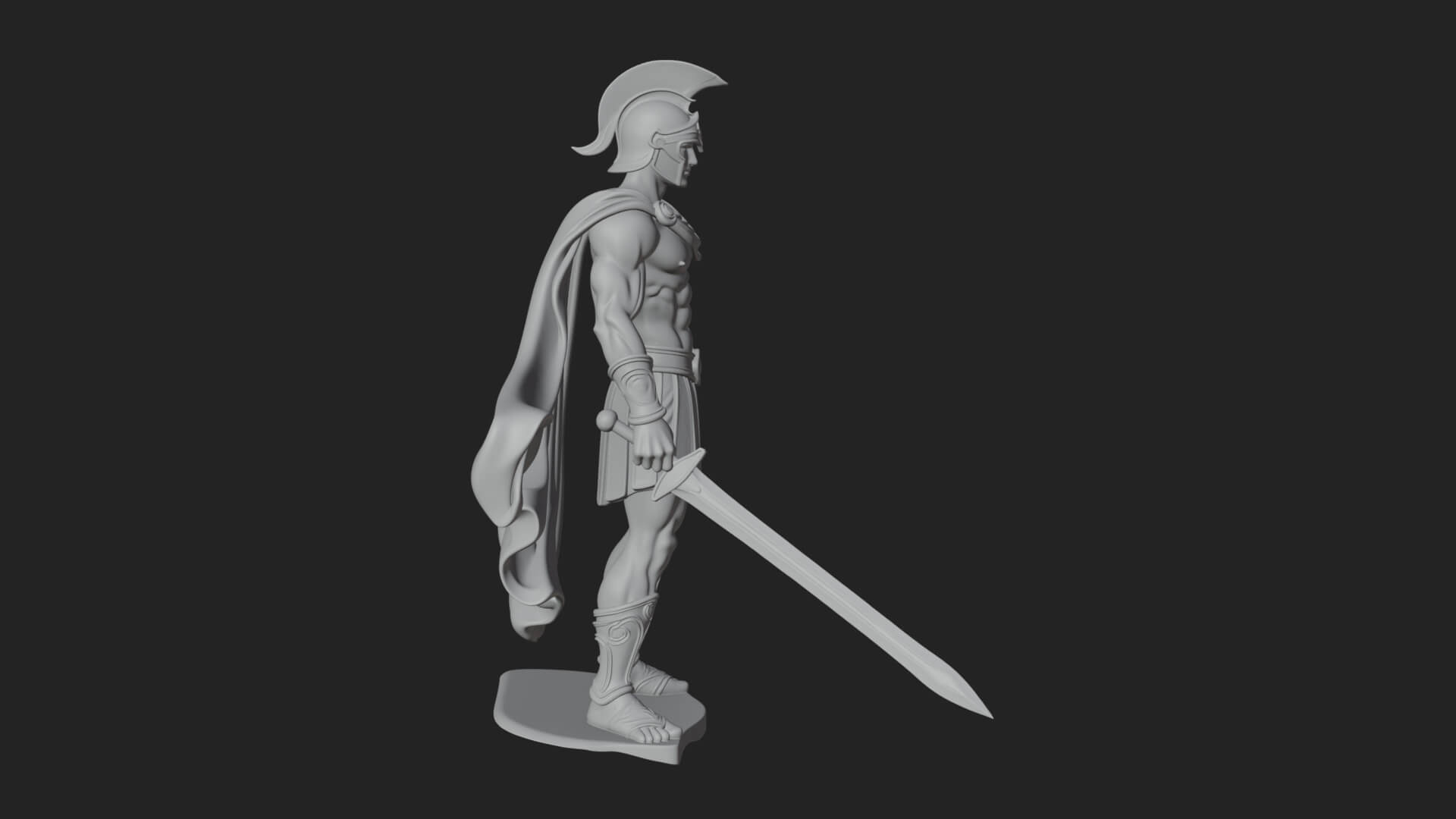 Greek Hoplite Warrior Statue Design 35 3D Print Model 3D Model