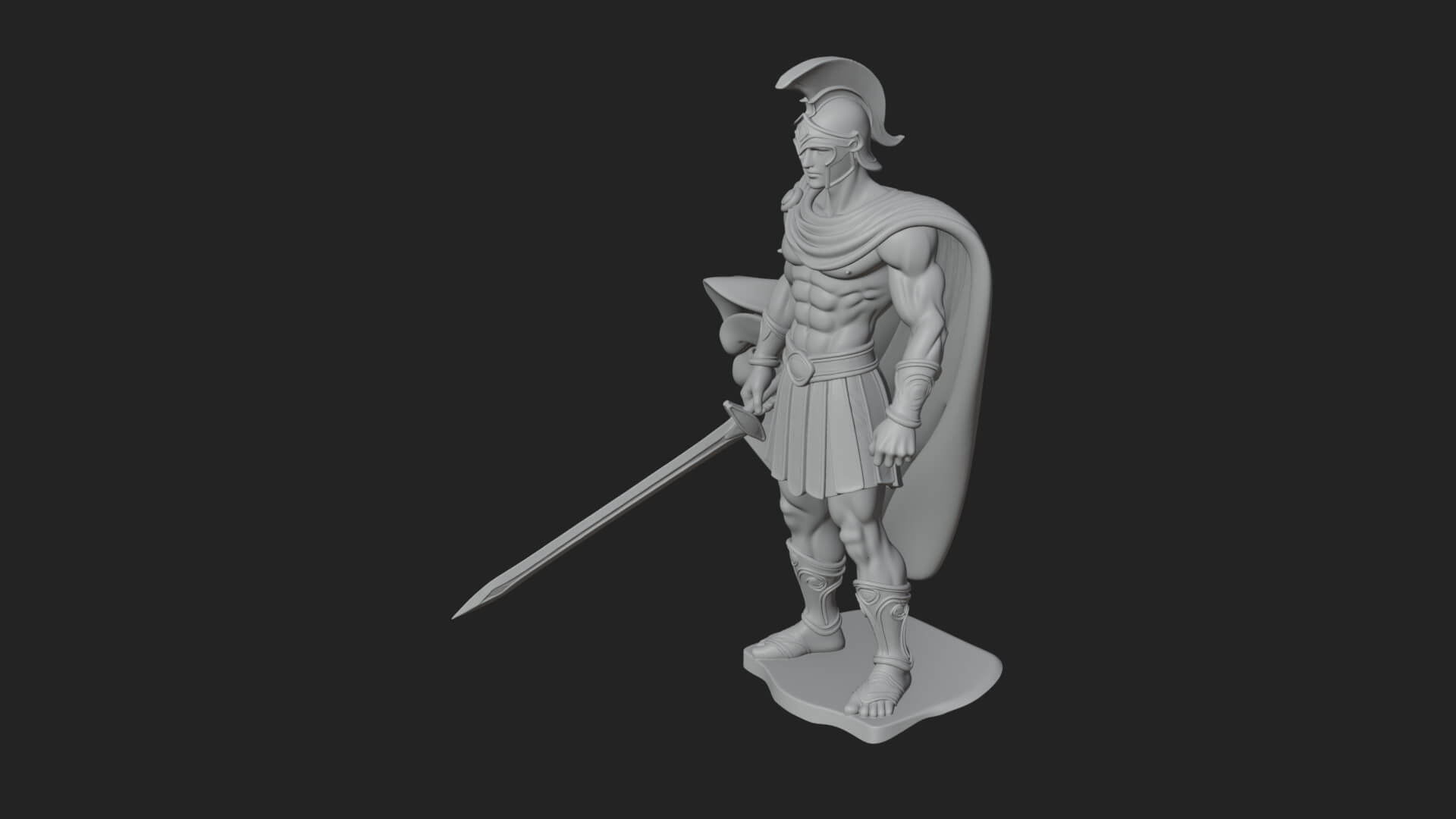 Greek Hoplite Warrior Statue Design 35 3D Print Model 3D Model