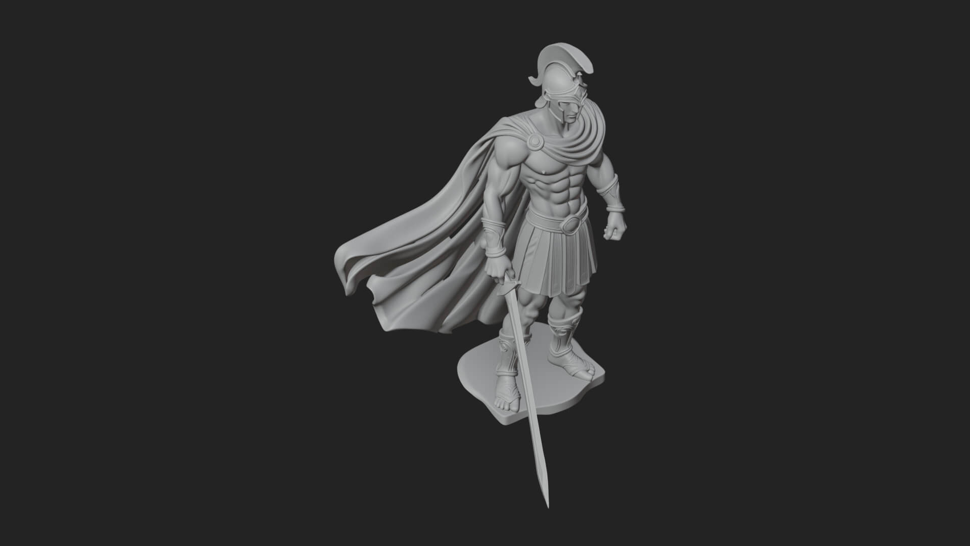 Greek Hoplite Warrior Statue Design 35 3D Print Model 3D Model