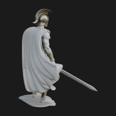 Greek Hoplite Warrior Statue Design 35 3D Print Model