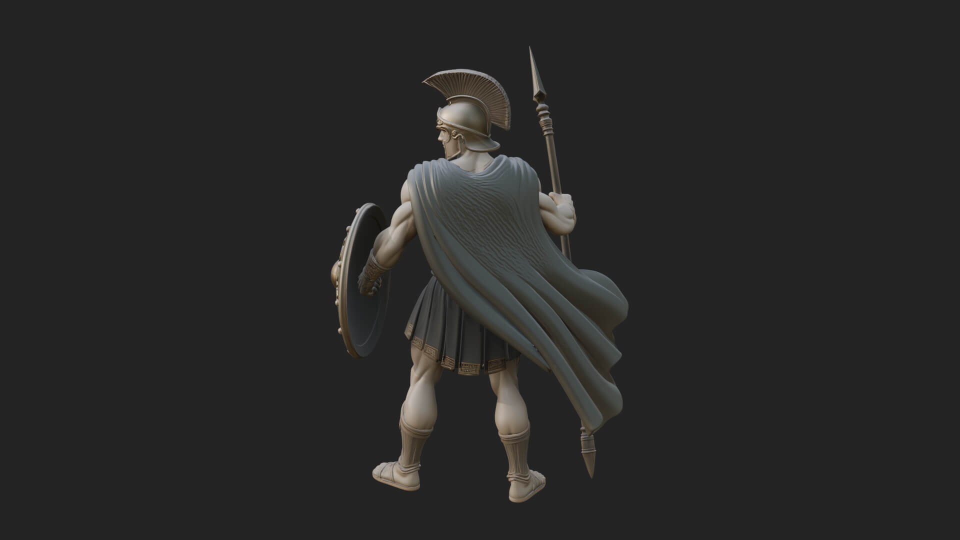 Greek Hoplite Warrior Statue Design 36 3D Print Model 3D Model