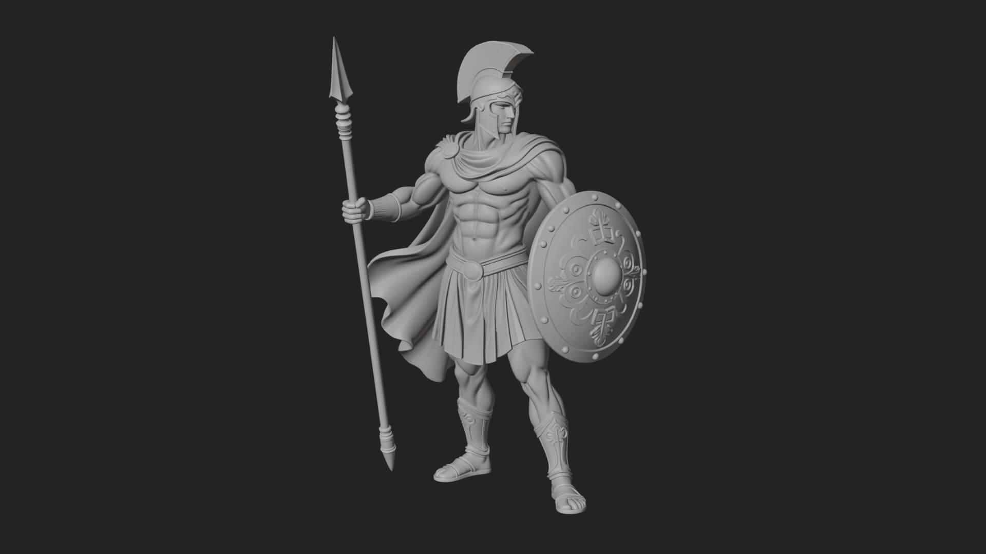 Greek Hoplite Warrior Statue Design 36 3D Print Model 3D Model