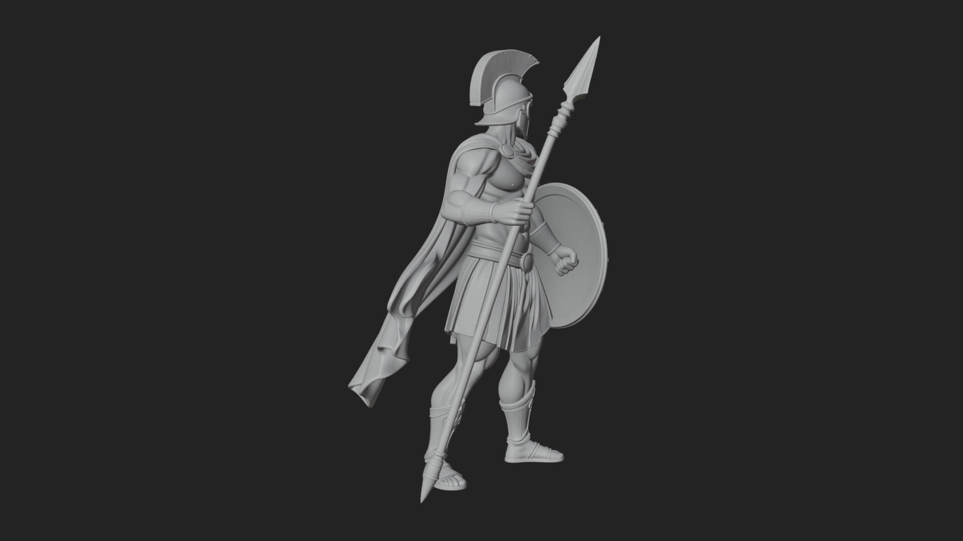 Greek Hoplite Warrior Statue Design 36 3D Print Model 3D Model