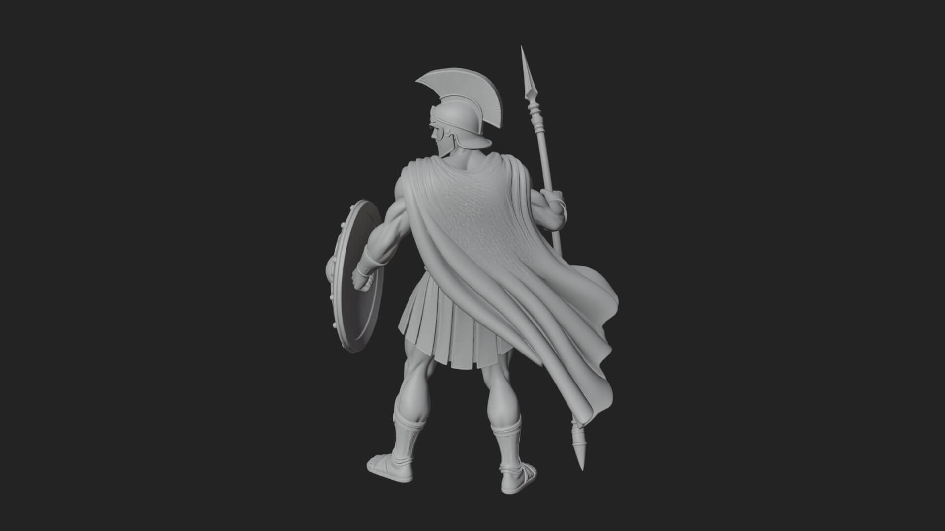 Greek Hoplite Warrior Statue Design 36 3D Print Model 3D Model