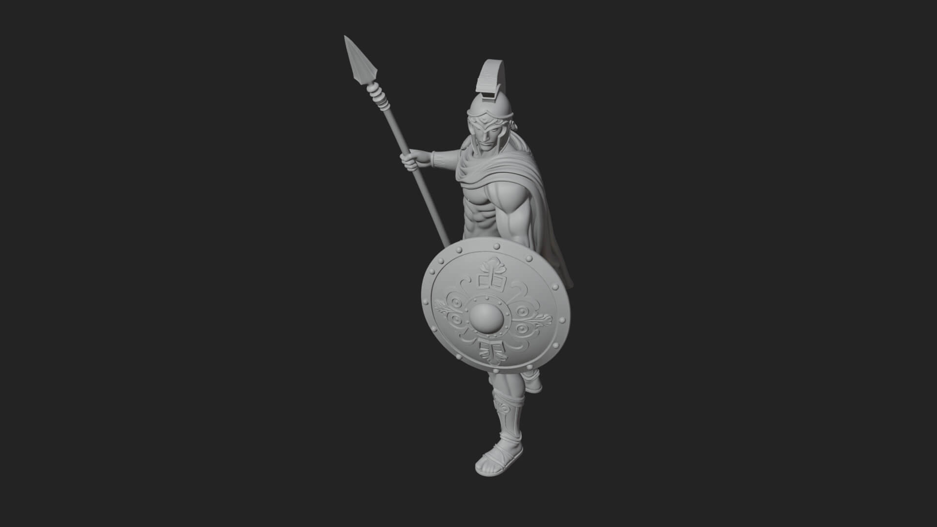 Greek Hoplite Warrior Statue Design 36 3D Print Model 3D Model