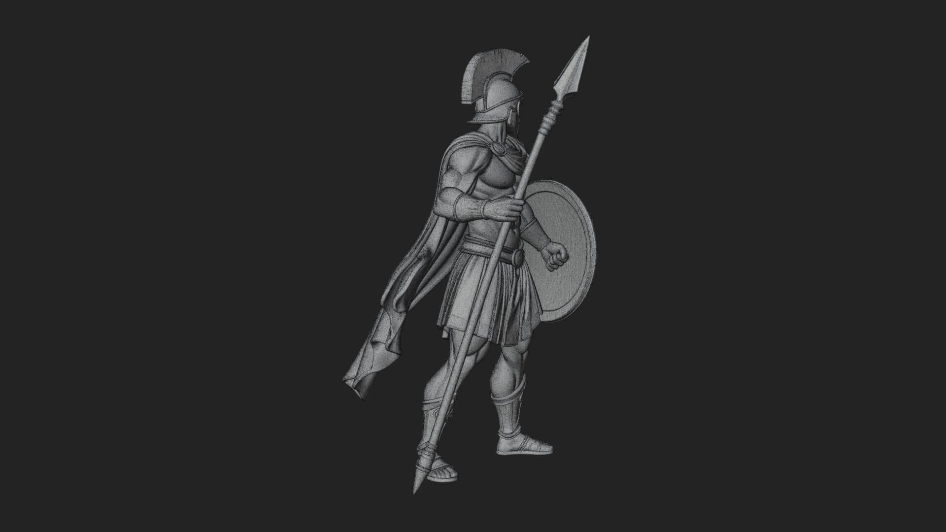 Greek Hoplite Warrior Statue Design 36 3D Print Model 3D Model