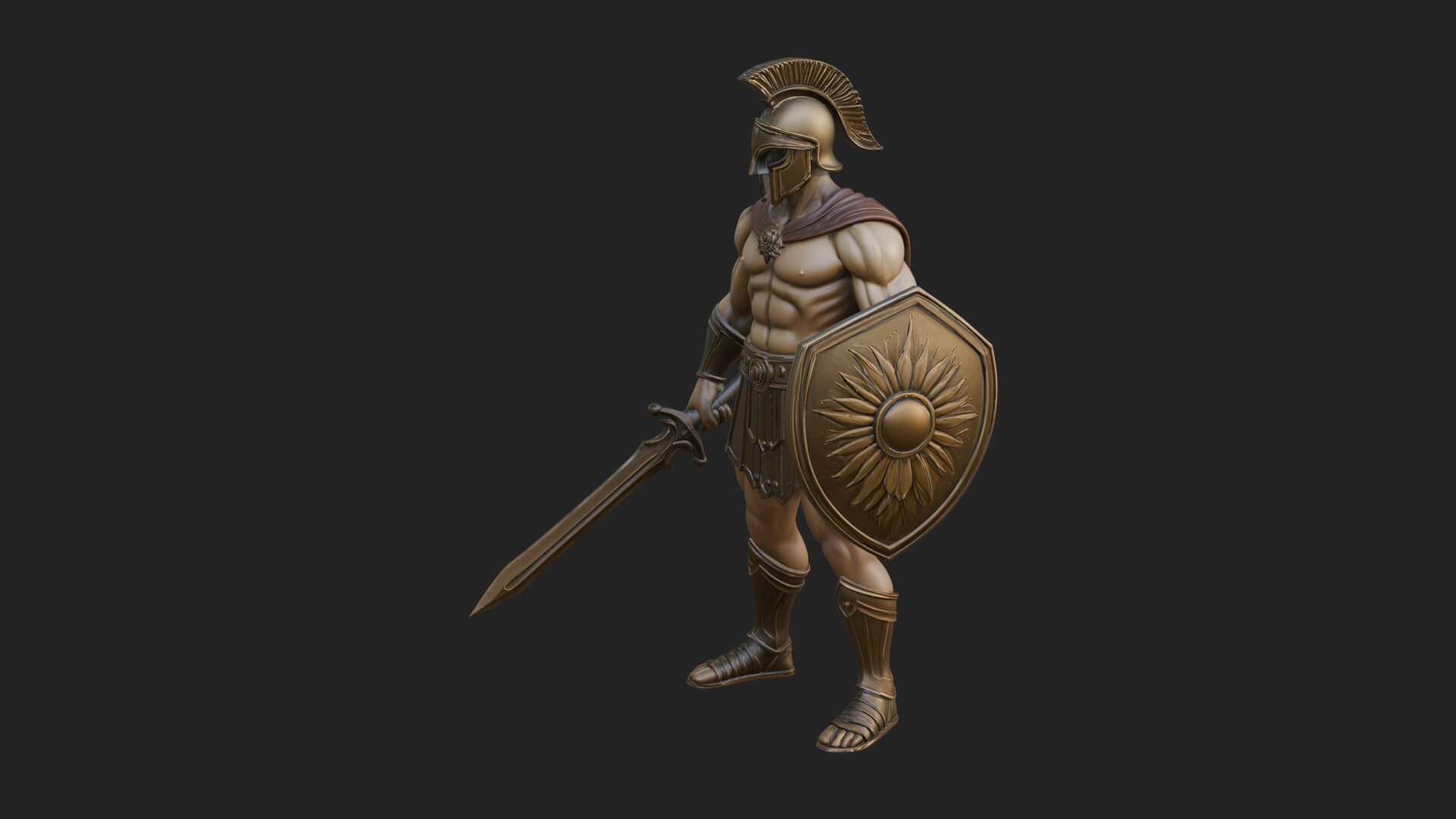 Greek Hoplite Warrior Statue Design 37 3D Print Model 3D Model