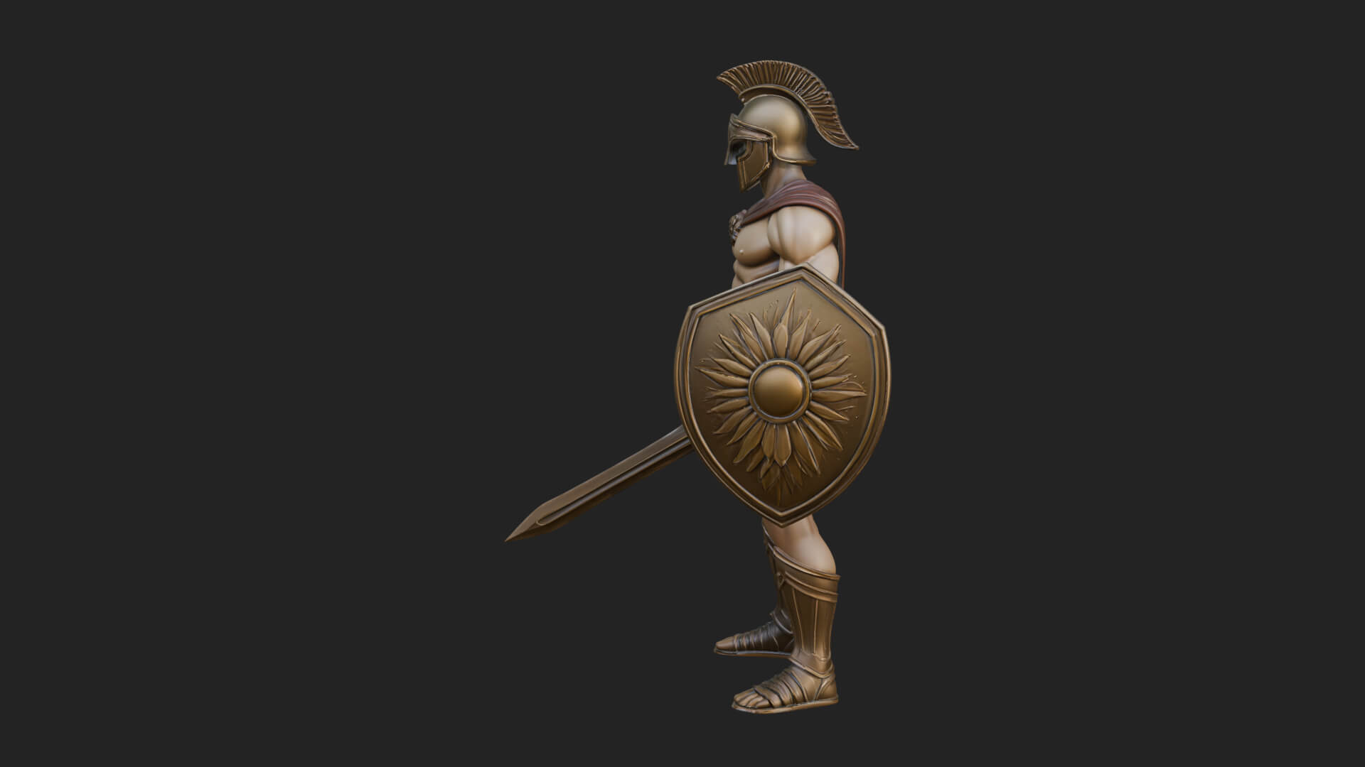Greek Hoplite Warrior Statue Design 37 3D Print Model 3D Model
