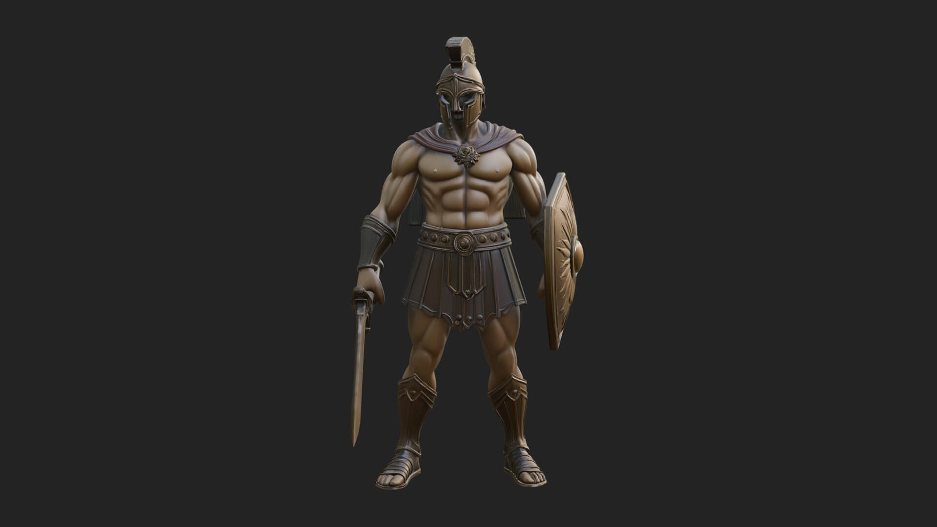 Greek Hoplite Warrior Statue Design 37 3D Print Model 3D Model