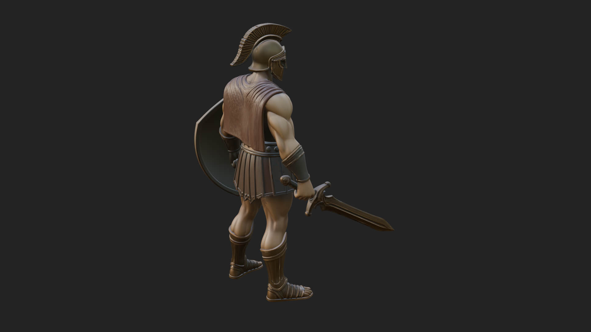Greek Hoplite Warrior Statue Design 37 3D Print Model 3D Model