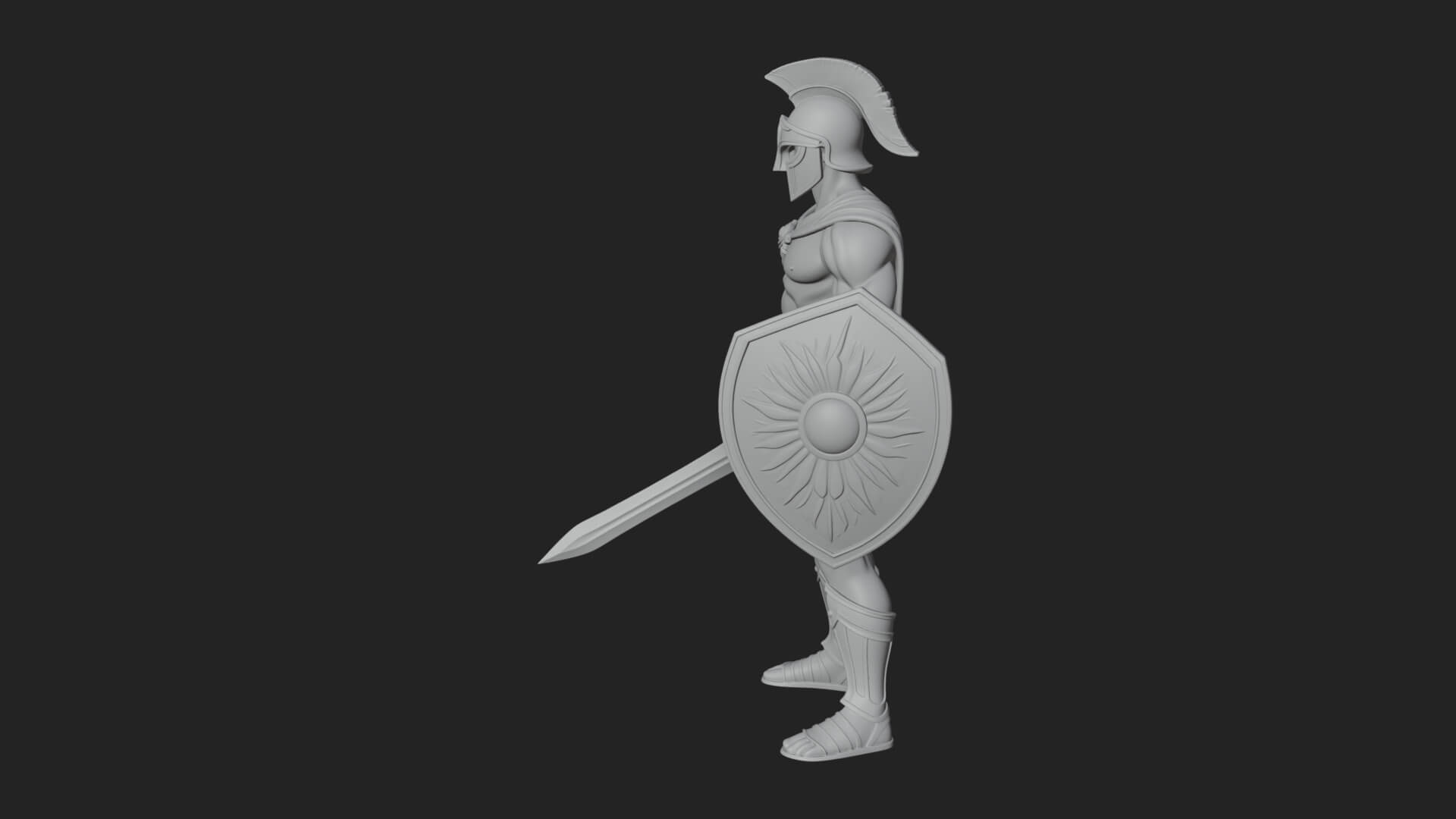Greek Hoplite Warrior Statue Design 37 3D Print Model 3D Model