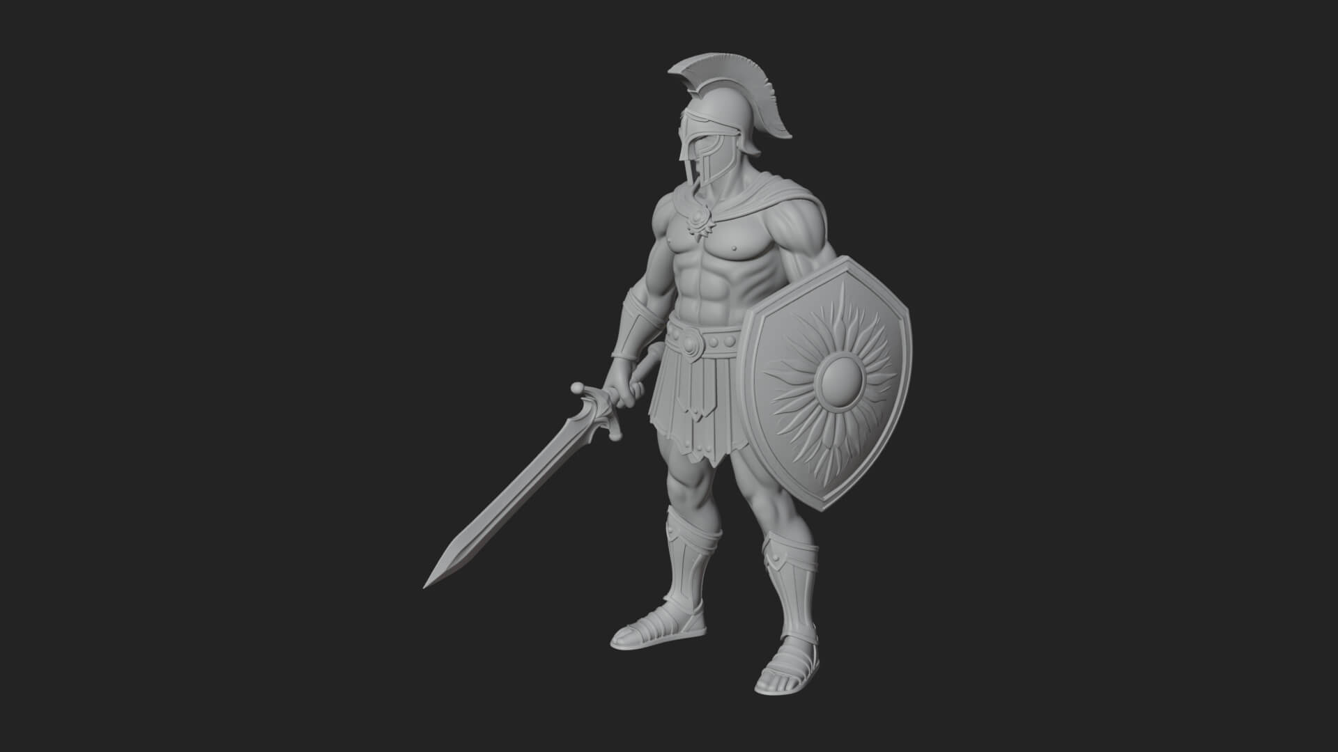Greek Hoplite Warrior Statue Design 37 3D Print Model 3D Model