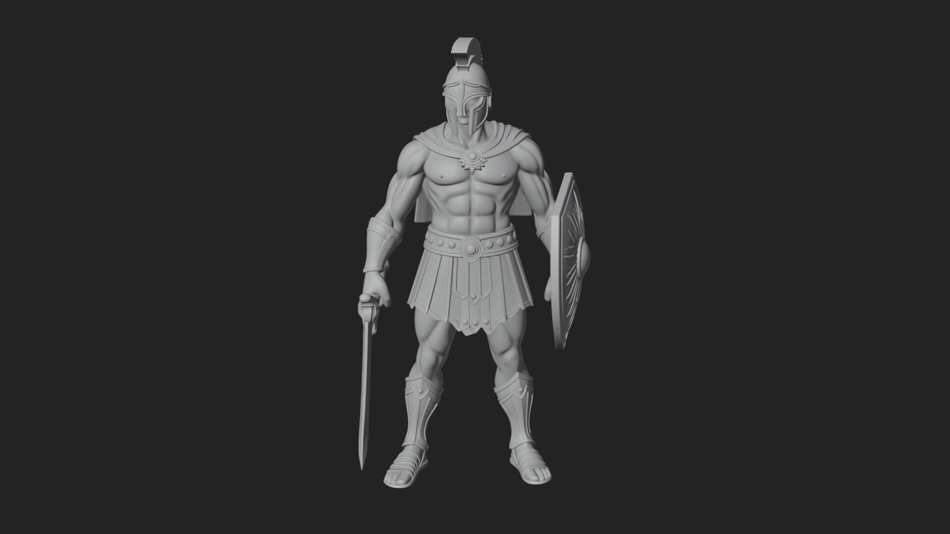 Greek Hoplite Warrior Statue Design 37 3D Print Model 3D Model