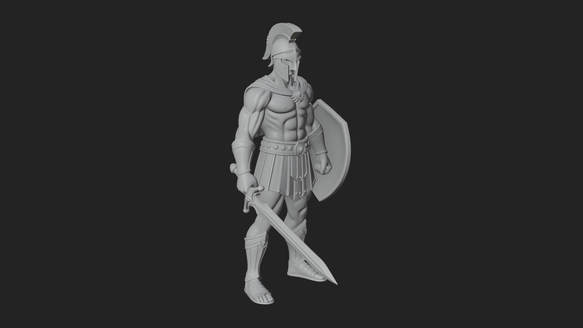 Greek Hoplite Warrior Statue Design 37 3D Print Model 3D Model