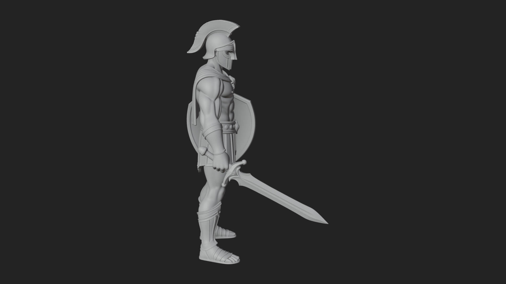 Greek Hoplite Warrior Statue Design 37 3D Print Model 3D Model