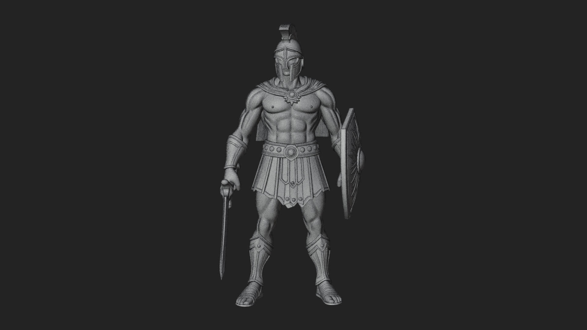 Greek Hoplite Warrior Statue Design 37 3D Print Model 3D Model