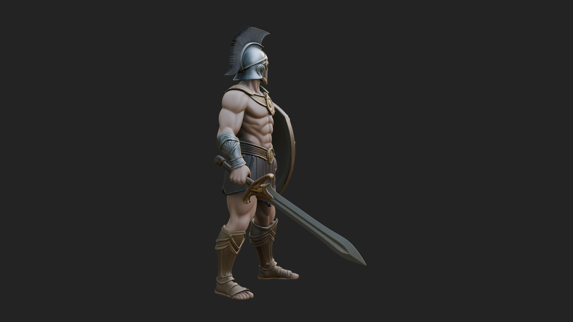 Greek Hoplite Warrior Statue Design 38 3D Print Model 3D Model