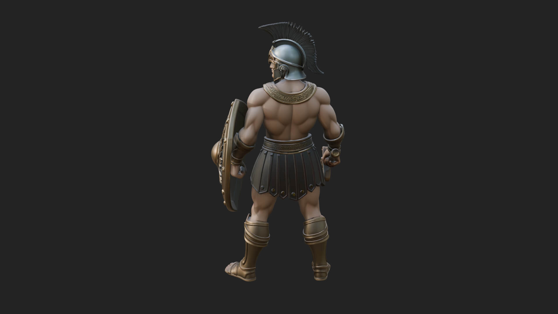 Greek Hoplite Warrior Statue Design 38 3D Print Model 3D Model