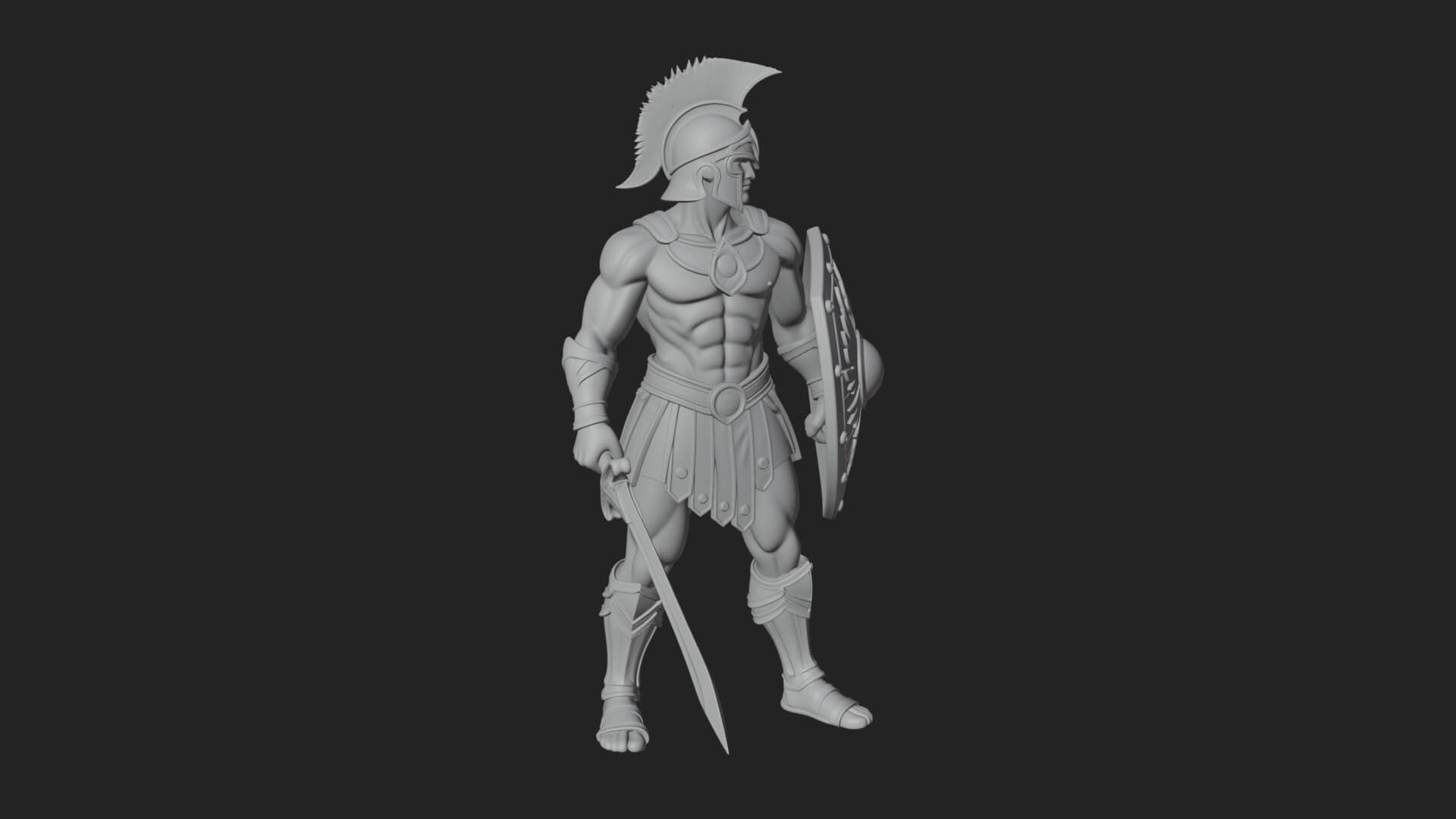 Greek Hoplite Warrior Statue Design 38 3D Print Model 3D Model