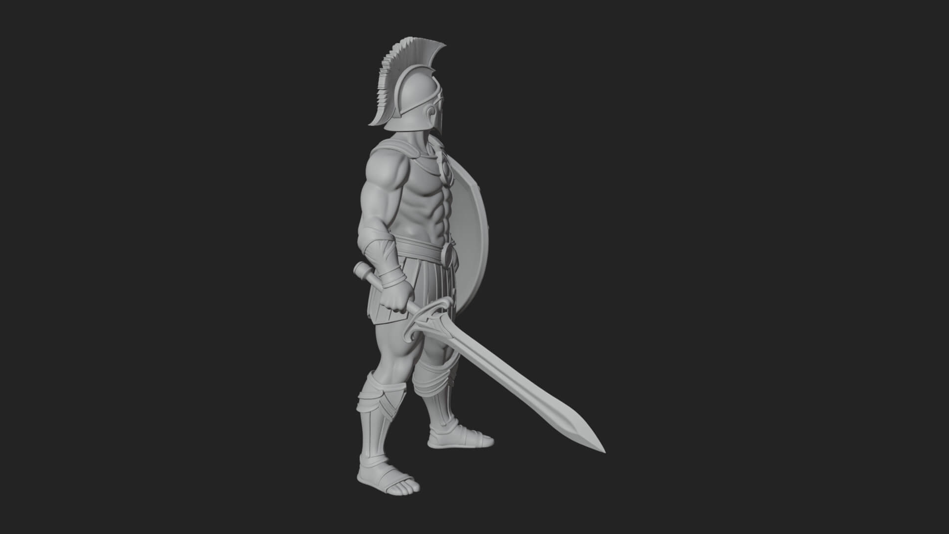Greek Hoplite Warrior Statue Design 38 3D Print Model 3D Model