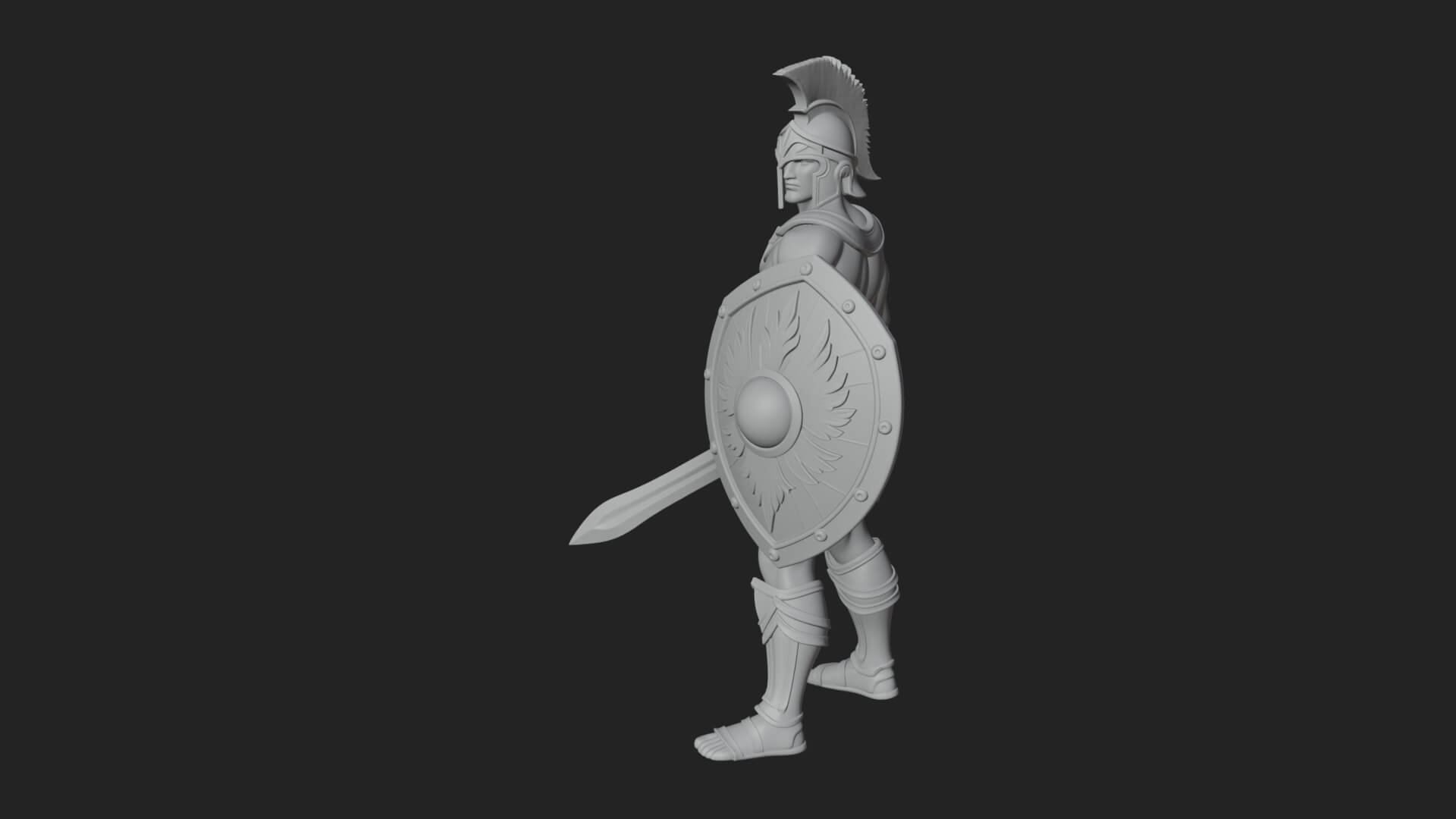 Greek Hoplite Warrior Statue Design 38 3D Print Model 3D Model
