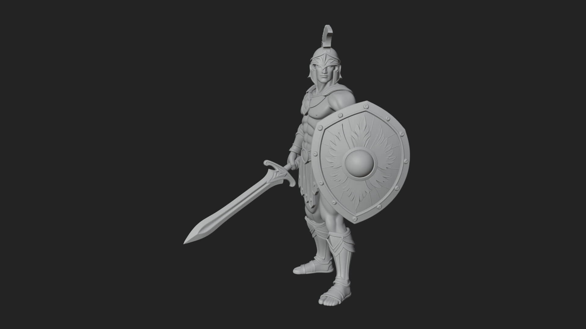 Greek Hoplite Warrior Statue Design 38 3D Print Model 3D Model
