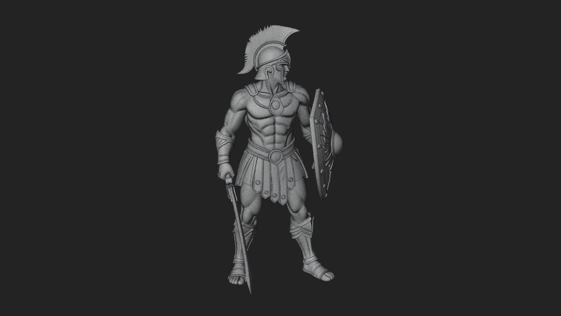 Greek Hoplite Warrior Statue Design 38 3D Print Model 3D Model