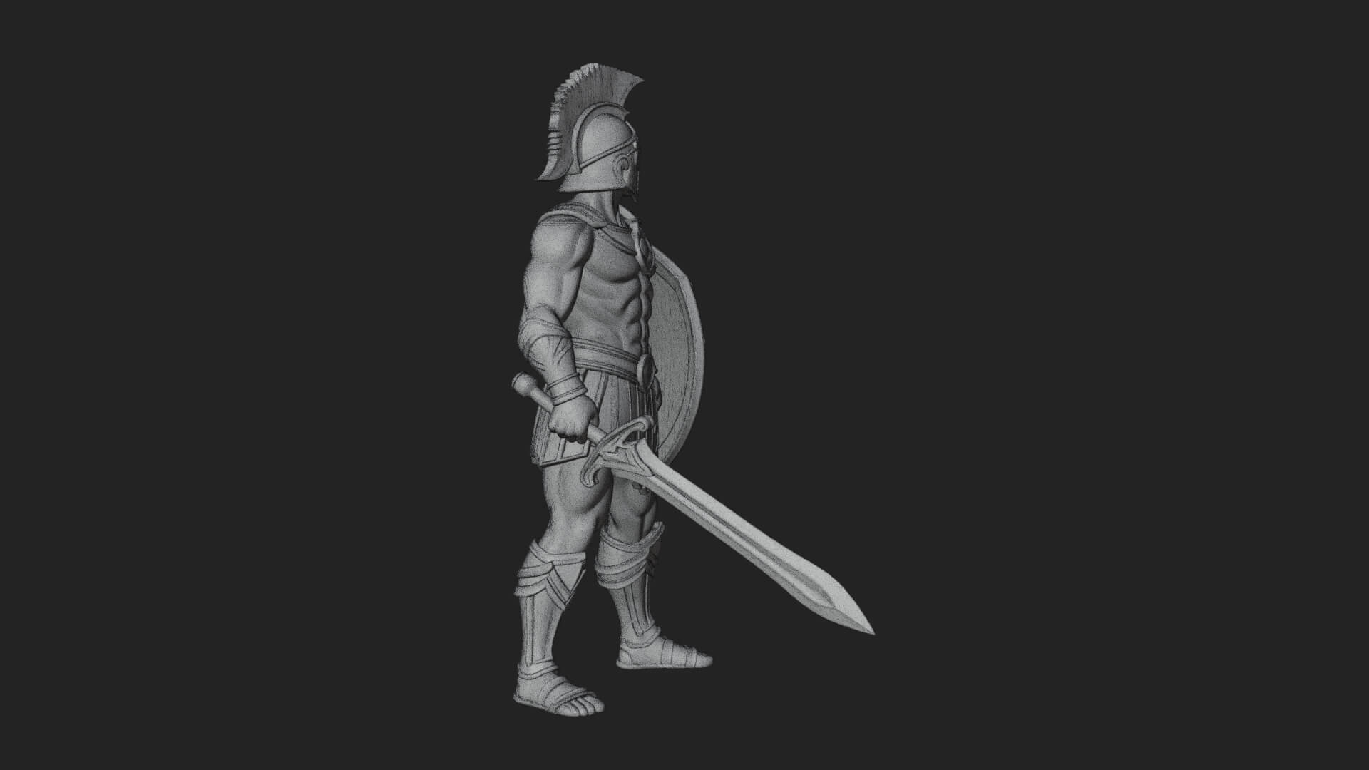 Greek Hoplite Warrior Statue Design 38 3D Print Model 3D Model