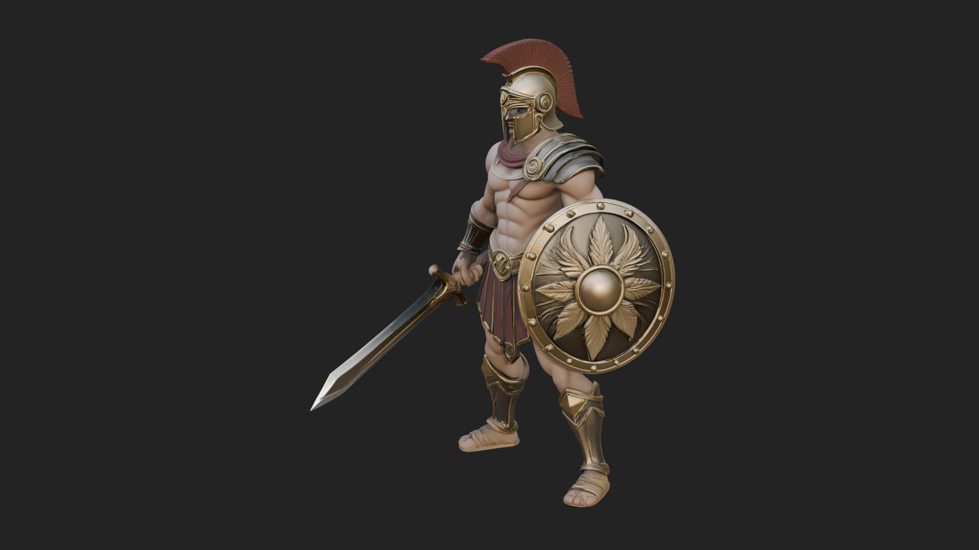 Greek Hoplite Warrior Statue Design 39 3D Print Model 3D Model