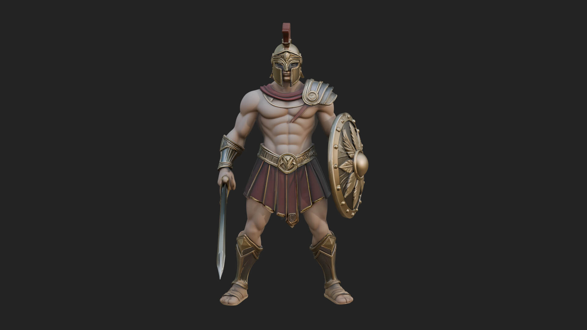 Greek Hoplite Warrior Statue Design 39 3D Print Model 3D Model