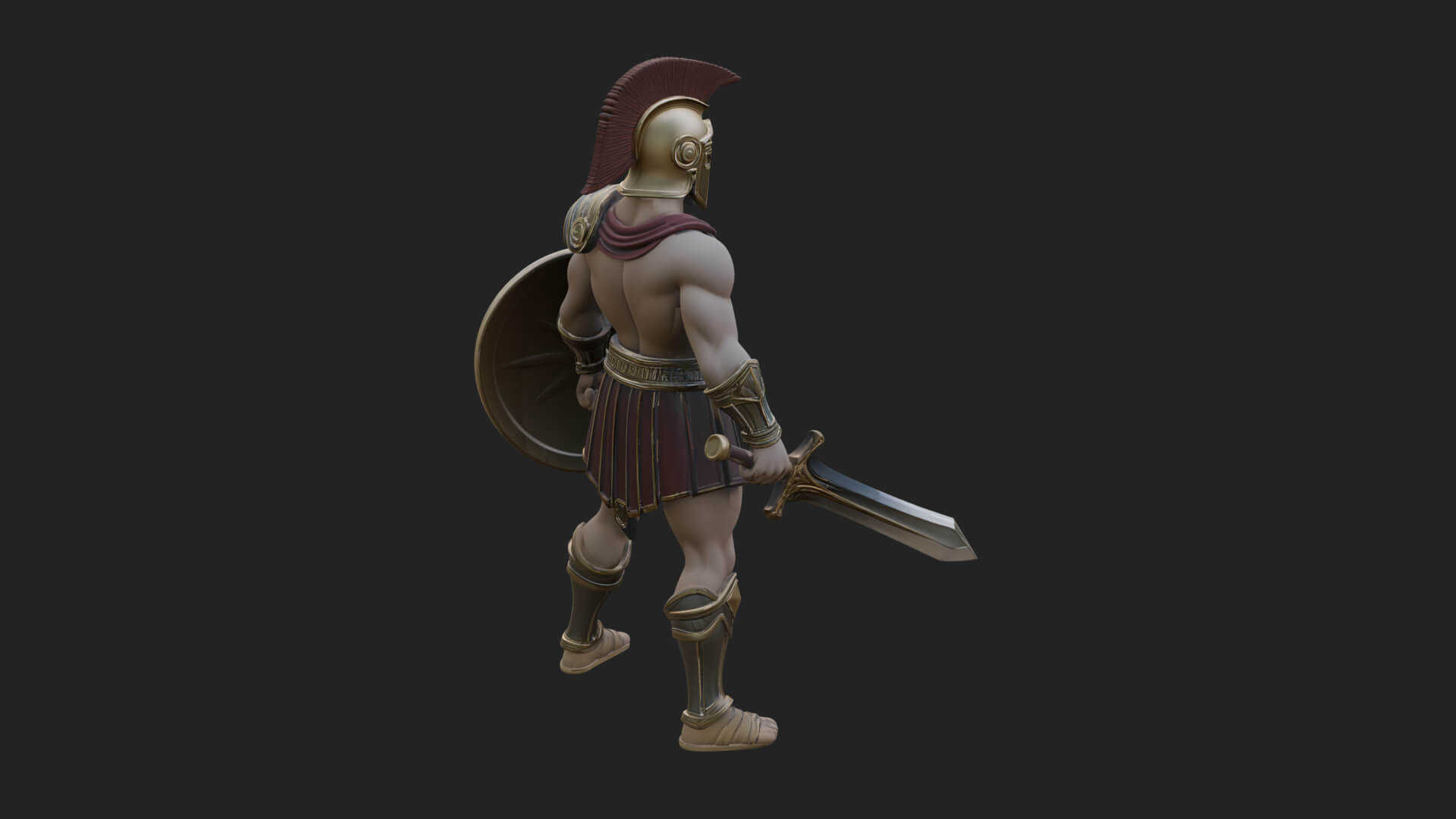 Greek Hoplite Warrior Statue Design 39 3D Print Model 3D Model