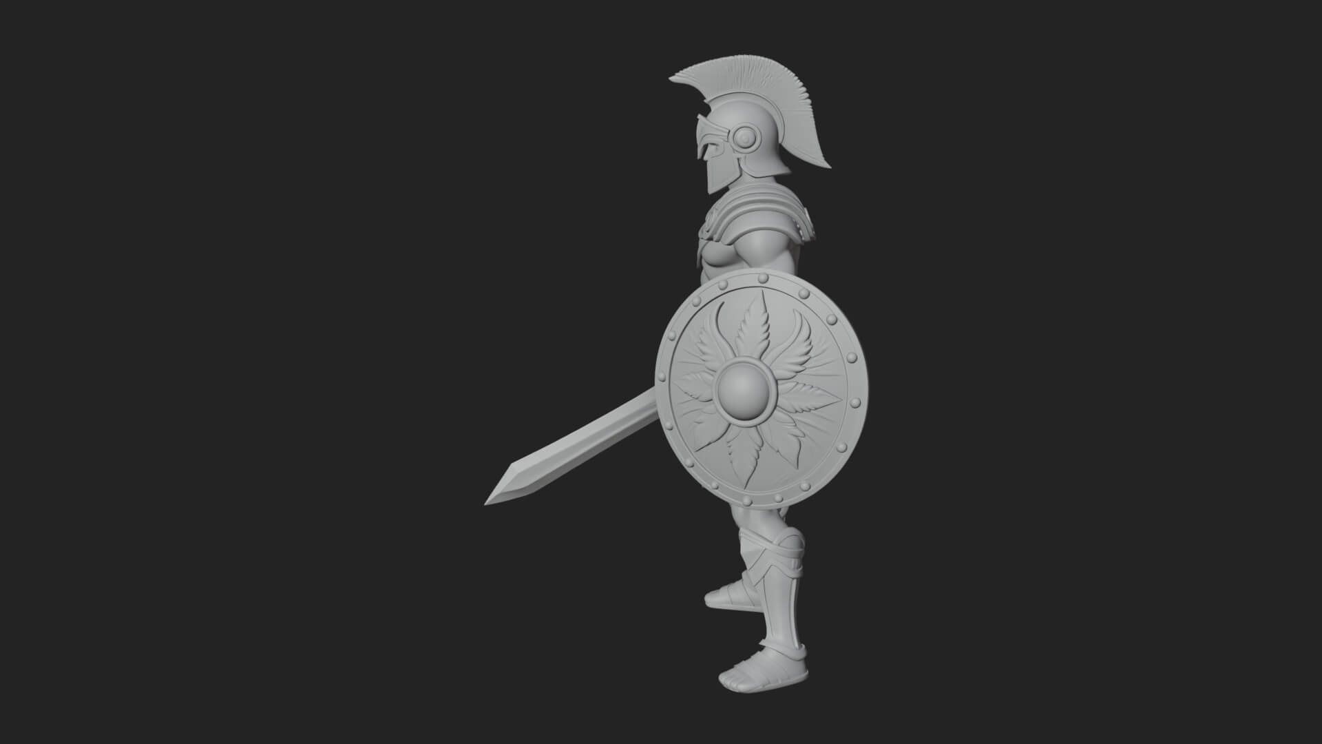 Greek Hoplite Warrior Statue Design 39 3D Print Model 3D Model