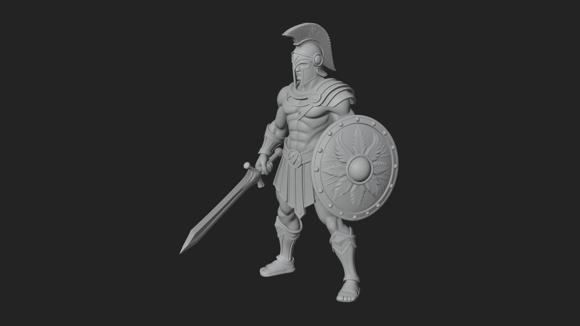 Greek Hoplite Warrior Statue Design 39 3D Print Model 3D Model
