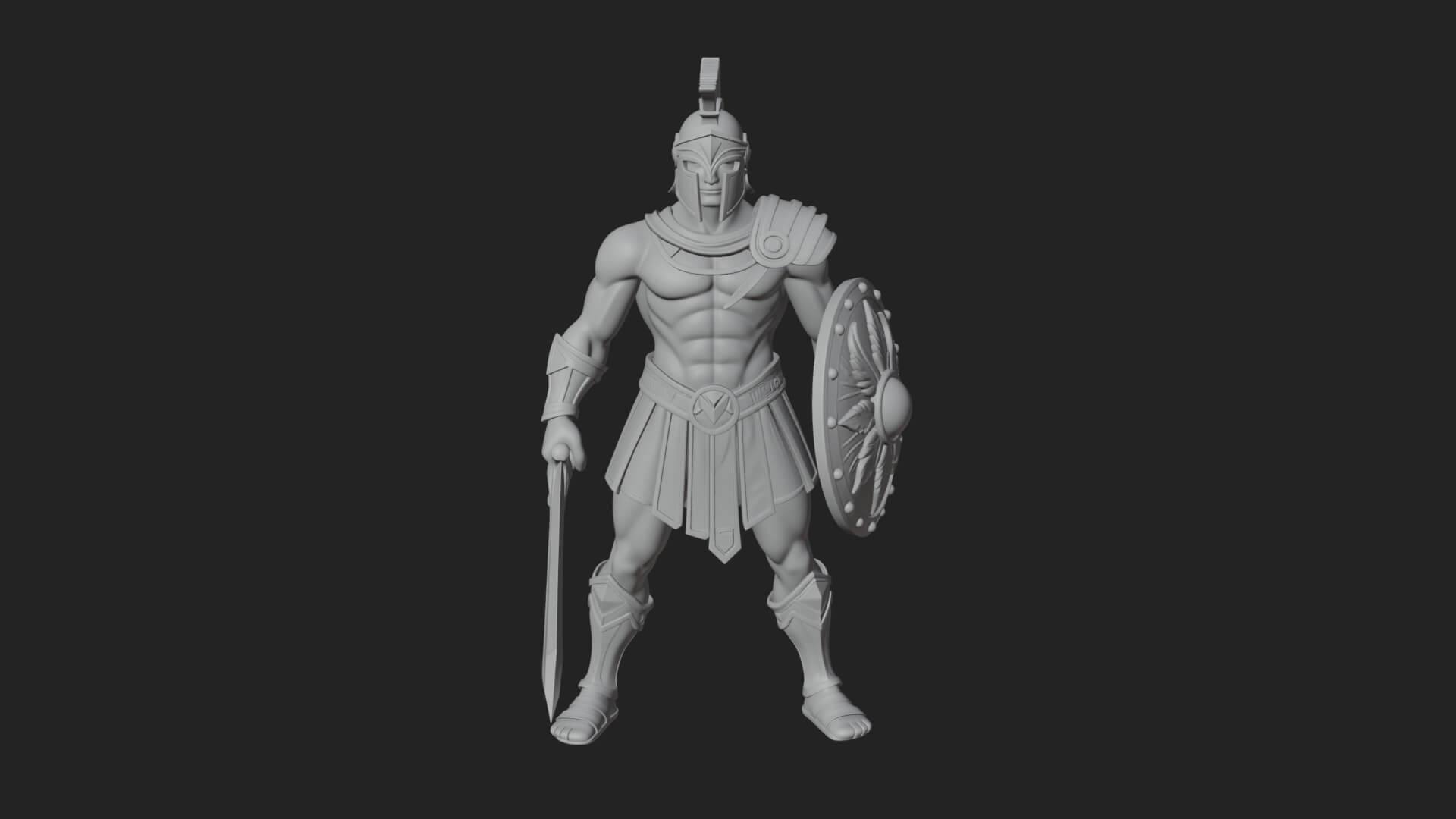 Greek Hoplite Warrior Statue Design 39 3D Print Model 3D Model