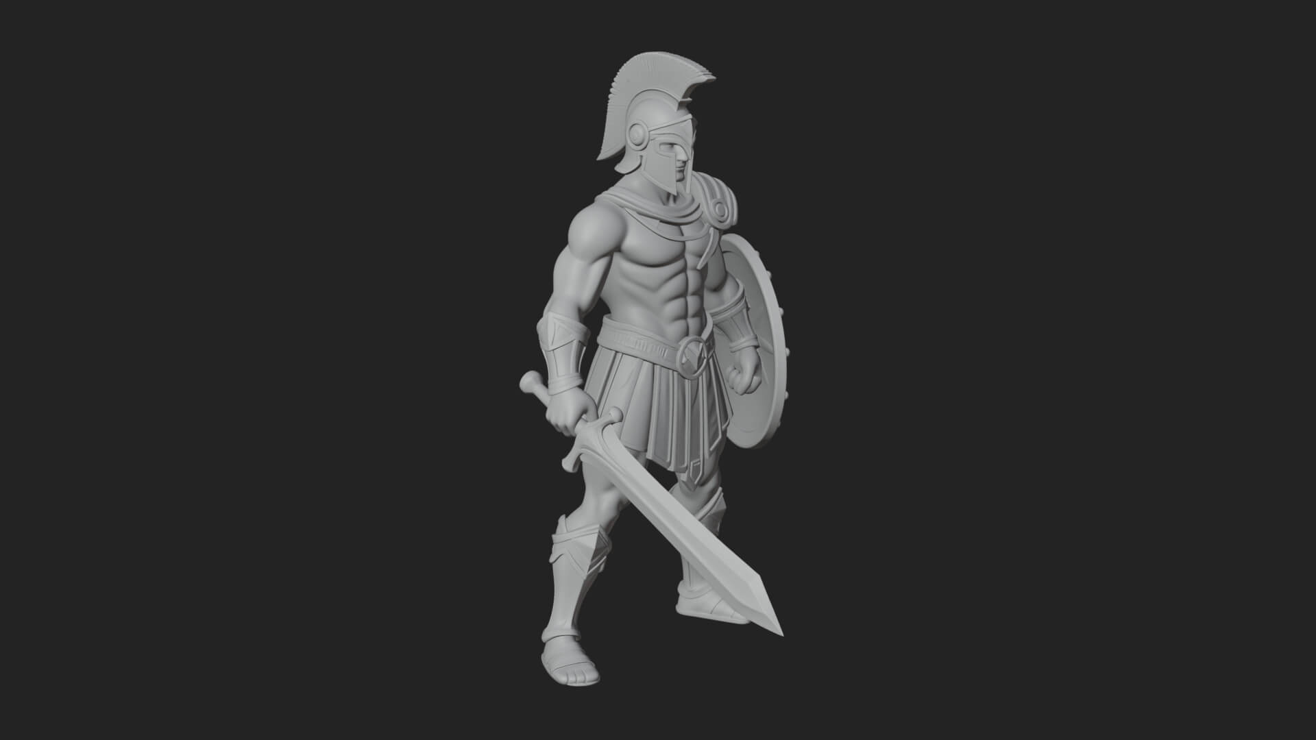 Greek Hoplite Warrior Statue Design 39 3D Print Model 3D Model