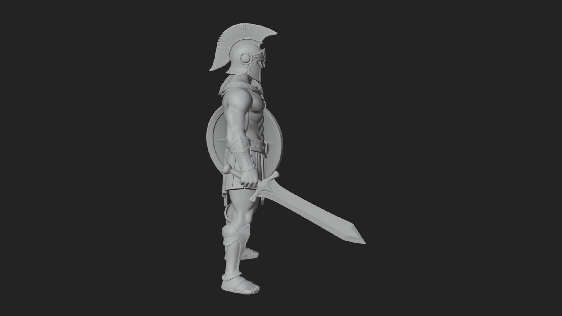 Greek Hoplite Warrior Statue Design 39 3D Print Model 3D Model