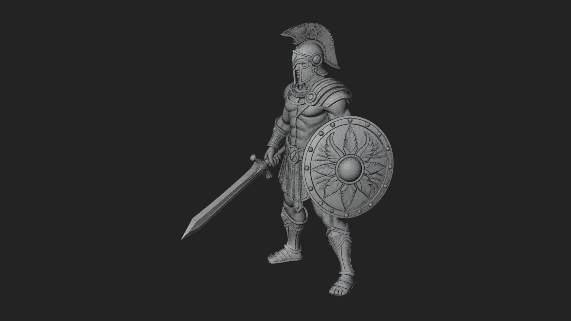 Greek Hoplite Warrior Statue Design 39 3D Print Model 3D Model
