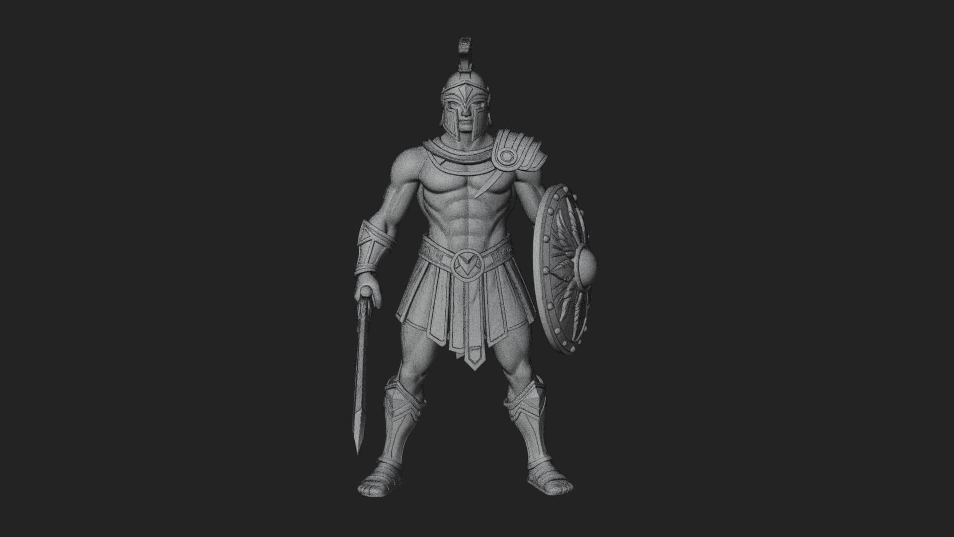 Greek Hoplite Warrior Statue Design 39 3D Print Model 3D Model