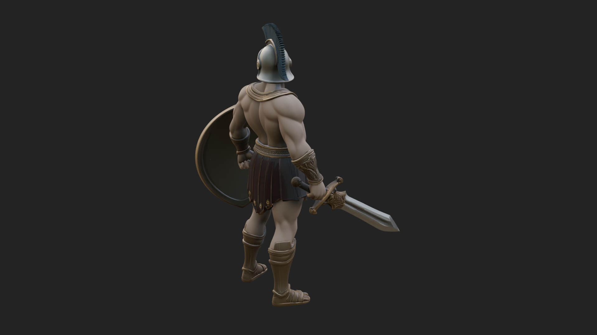 Greek Hoplite Warrior Statue Design 40 3D Print Model 3D Model