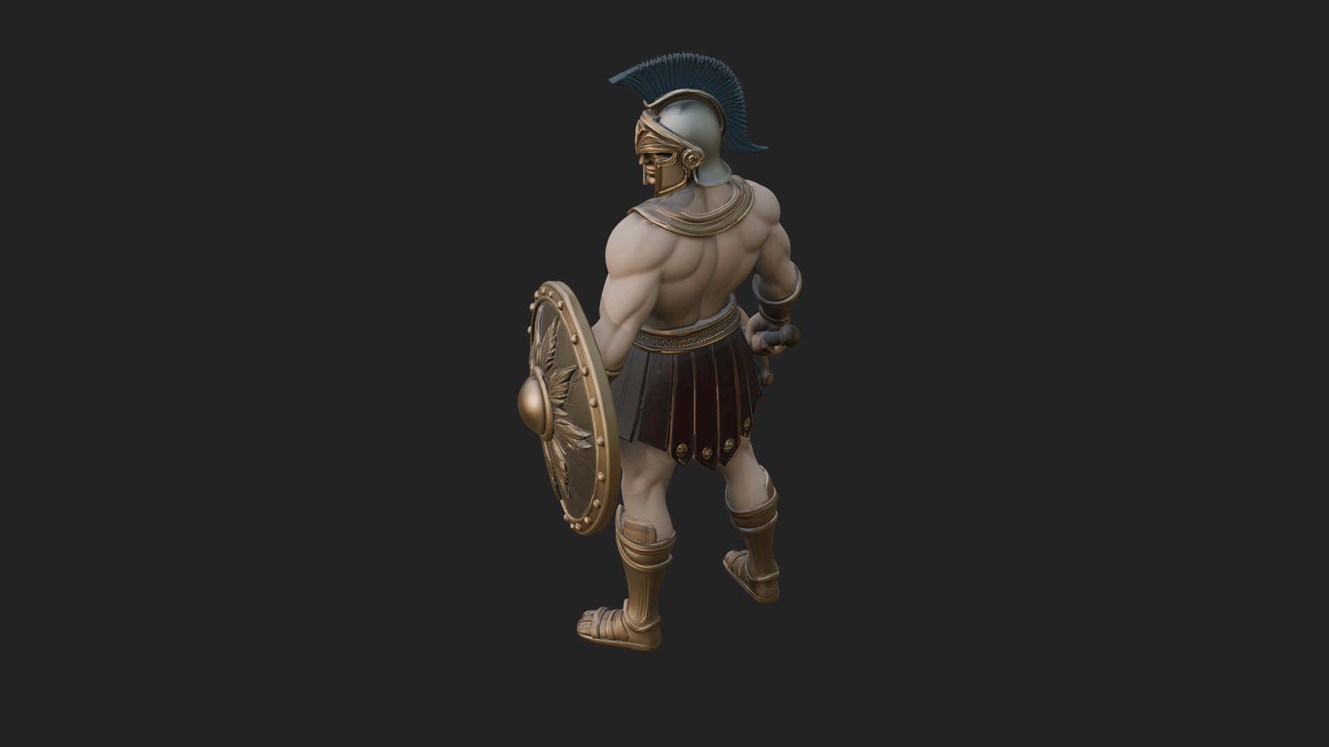 Greek Hoplite Warrior Statue Design 40 3D Print Model 3D Model