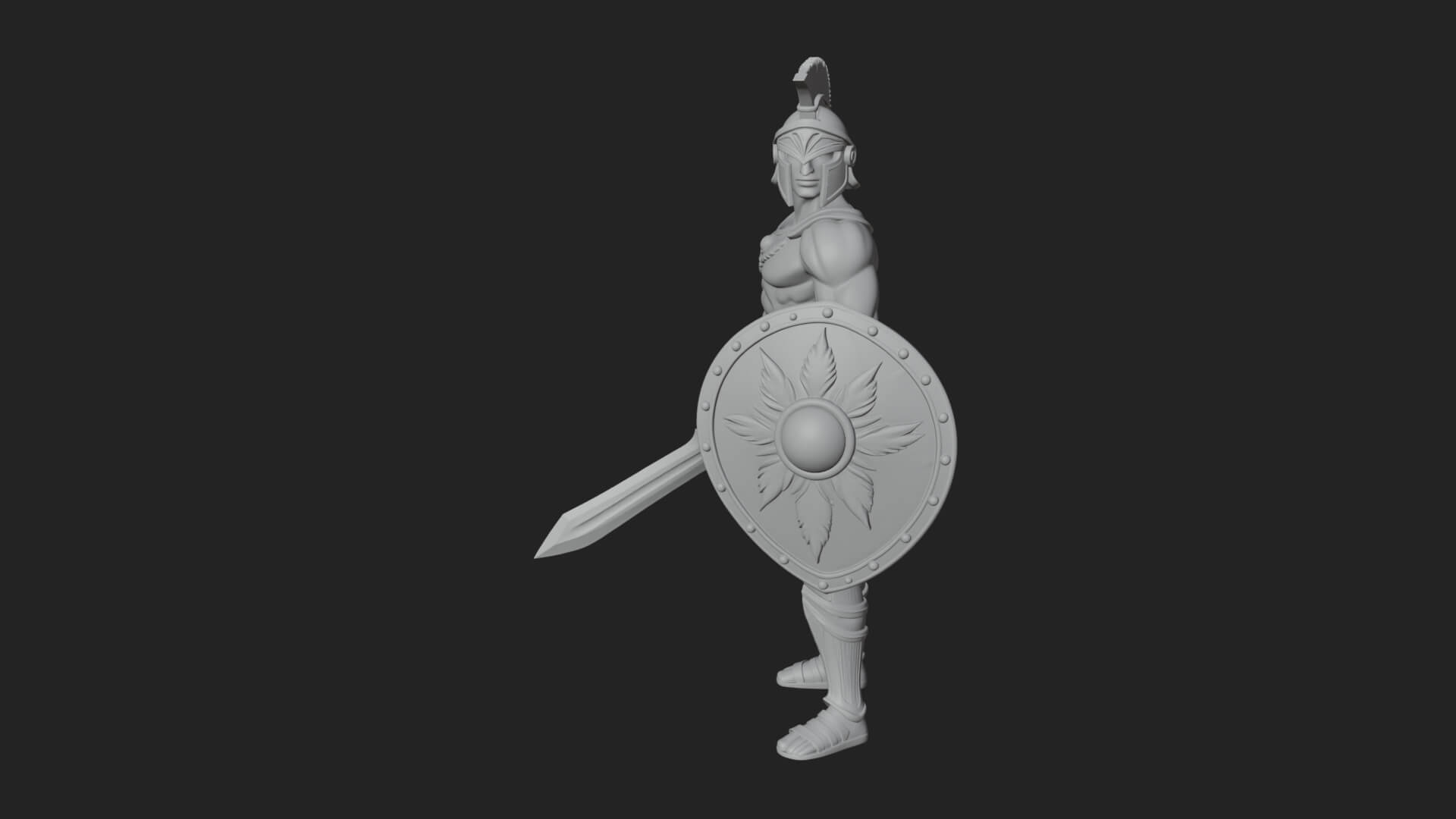 Greek Hoplite Warrior Statue Design 40 3D Print Model 3D Model