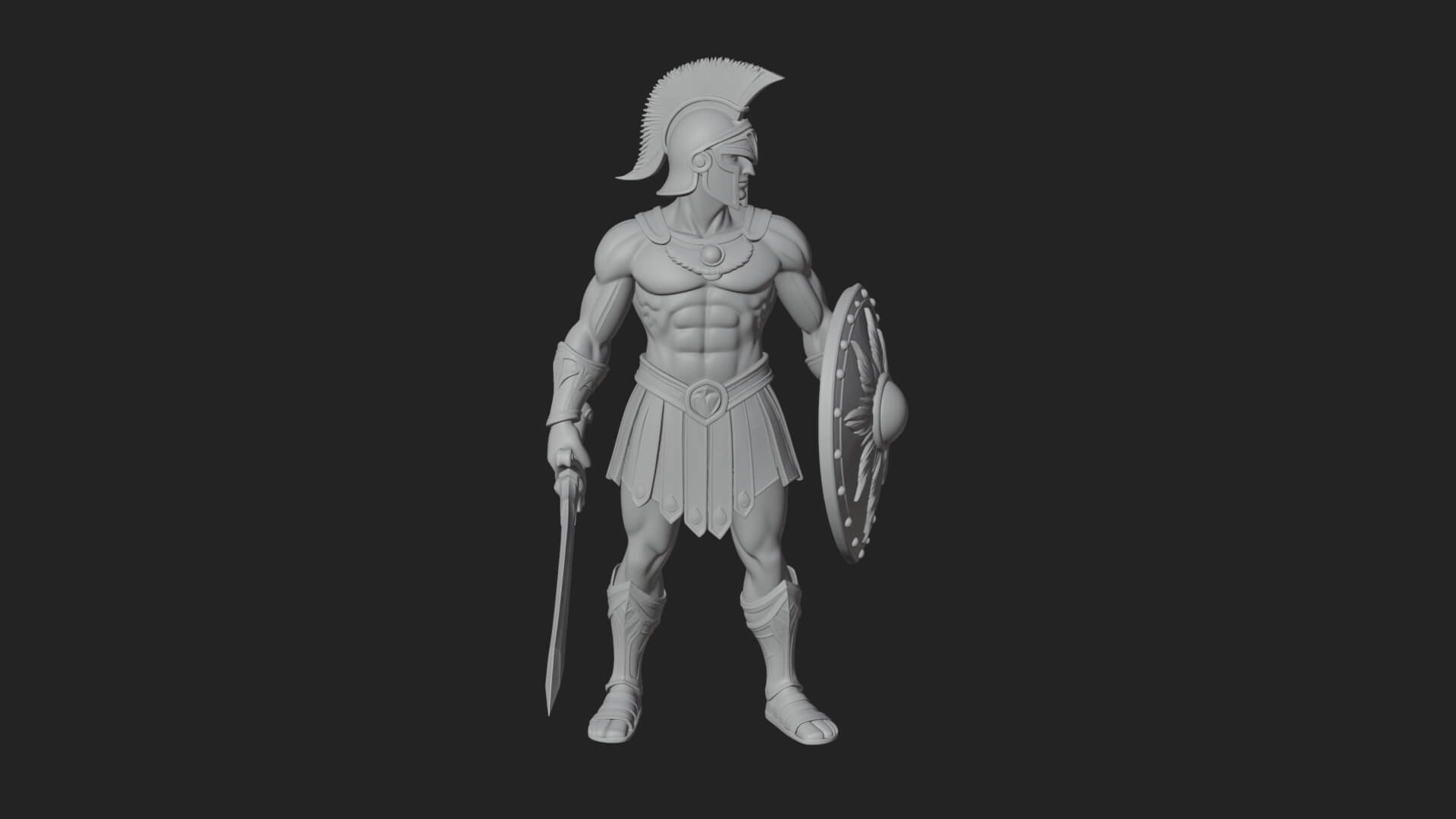 Greek Hoplite Warrior Statue Design 40 3D Print Model 3D Model