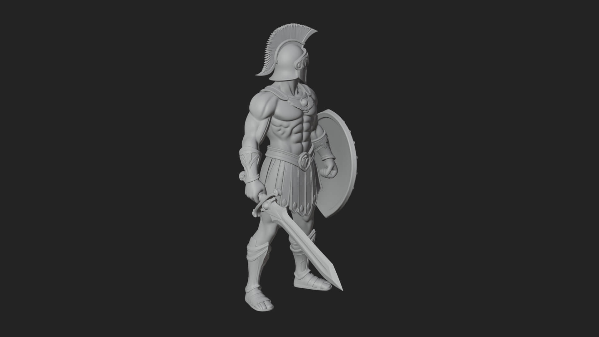 Greek Hoplite Warrior Statue Design 40 3D Print Model 3D Model
