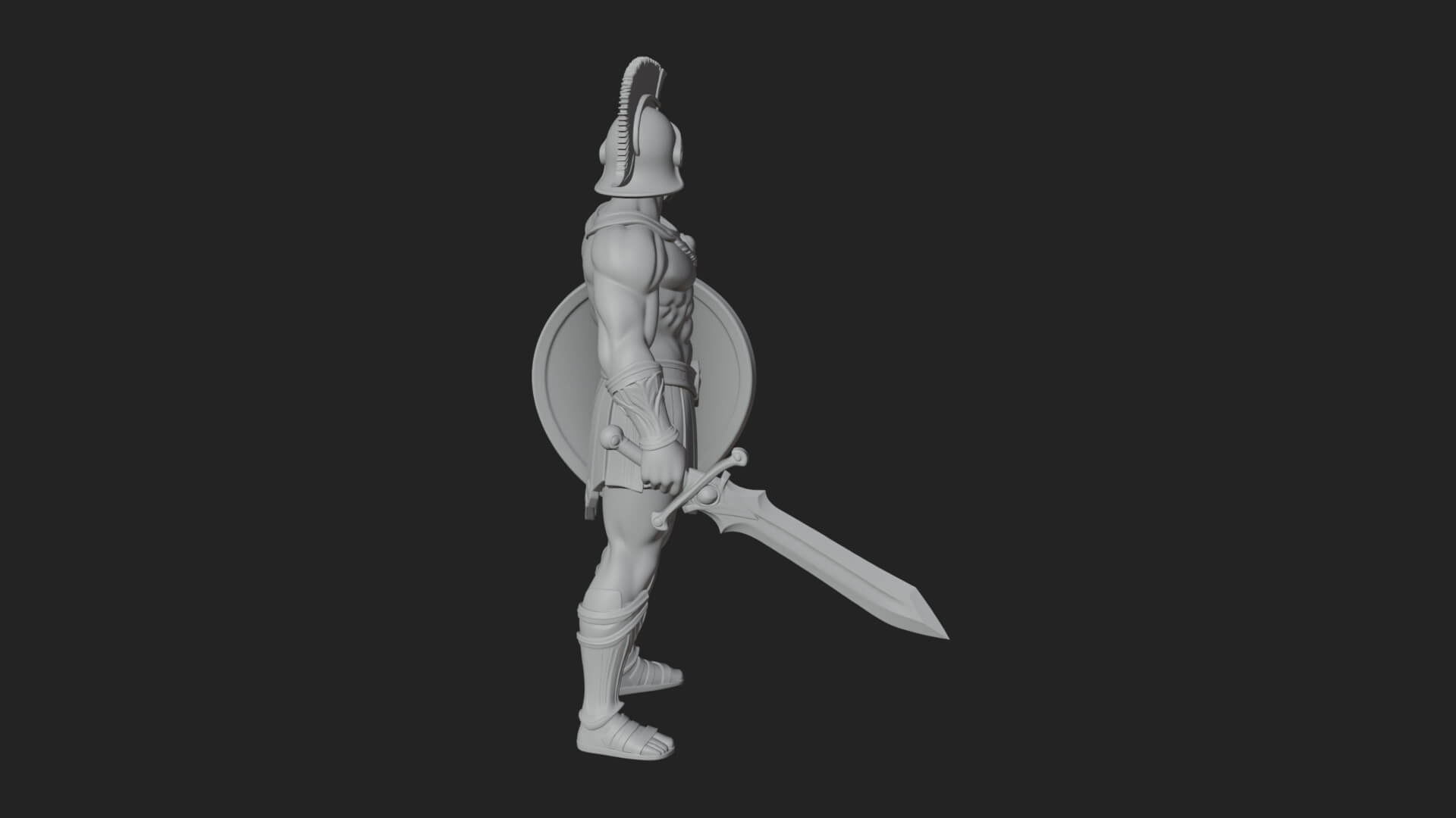 Greek Hoplite Warrior Statue Design 40 3D Print Model 3D Model