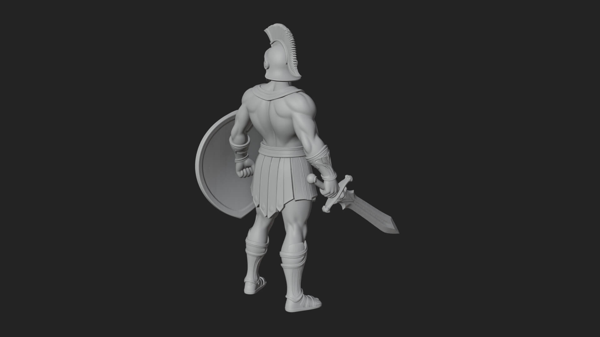 Greek Hoplite Warrior Statue Design 40 3D Print Model 3D Model